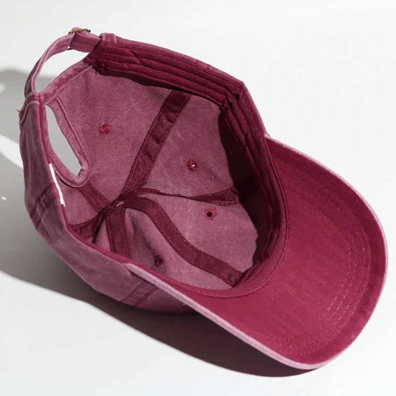 Washed Ponytail Baseball Cap for Women Spring Summer Outdoor Sports Hat