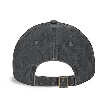 Vintage Washed Baseball Cap Unisex Distressed Snapback Hat Grey Gold Embroidered Shield Adjustable Hat