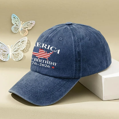 1pc Women'S Baseball Cap with 250 Birthday Anniversary Series of The United States,Versatile Retro Soft-Top Dad Hat for Outdoor