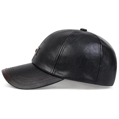 Unisex Jamont Label Leather Baseball Caps Outdoor Spring and Autumn