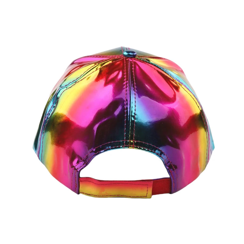 Unisex PU Rainbow Color Changing Baseball Hat