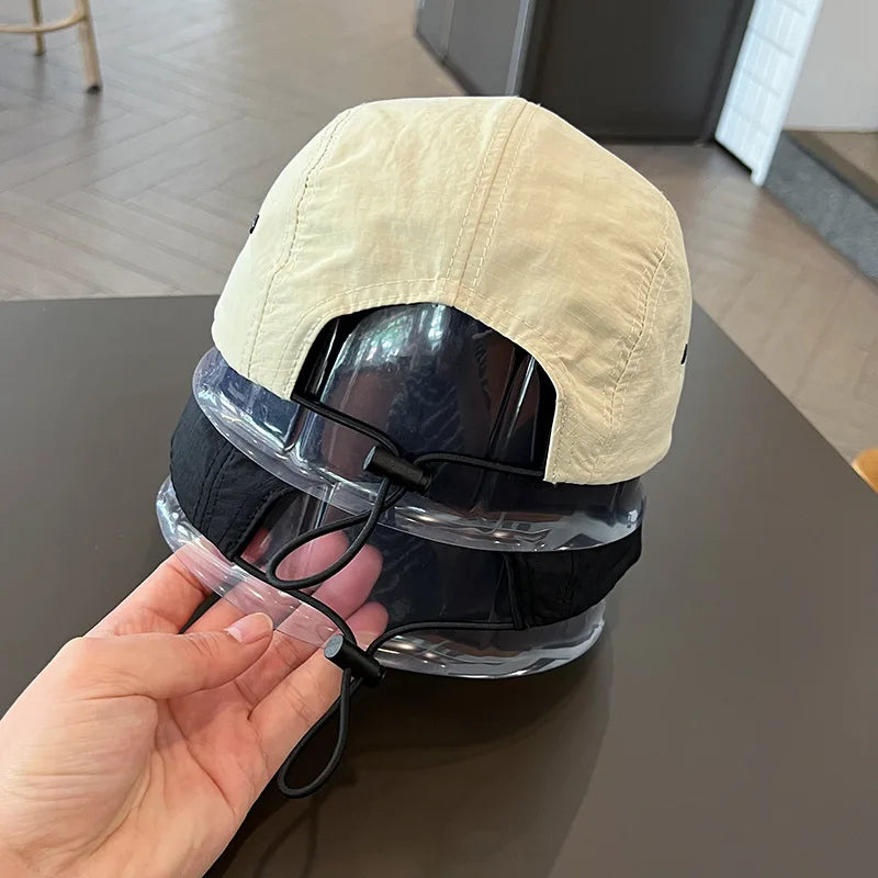 Japanese Short Brim Embroidery Baseball Cap For Women Men