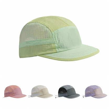 Soft Brim Breathable Peaked Cap Adjustable Lightweight Mesh Running Caps