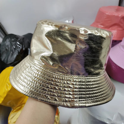 Colorful Shiny Leather Two Sided Fisherman Hat Women's and Men's