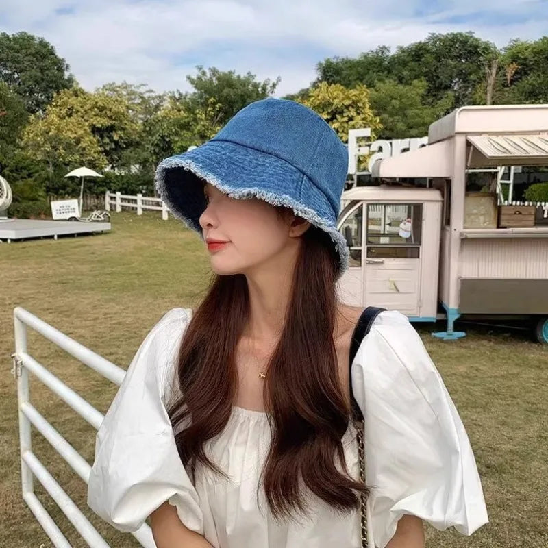 Summer Denim Bucket Hat for Women