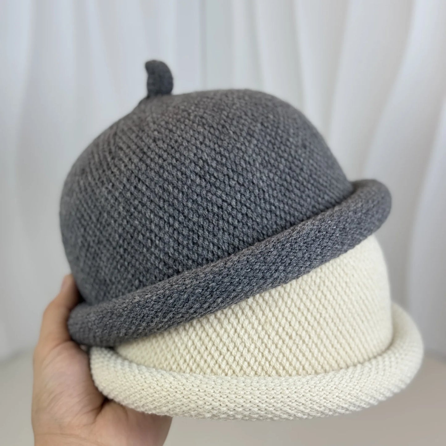 Fashion Bucket Hats Knitted Melon Skin Hats