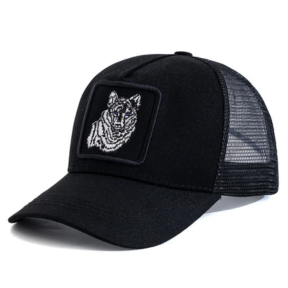 Unisex Baseball Cap Wolf Embroidery Patch Pattern Caps Men Women Summer