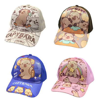 Children's Cartoon Capybara Printed Cap Boys Girls Baseball Cap