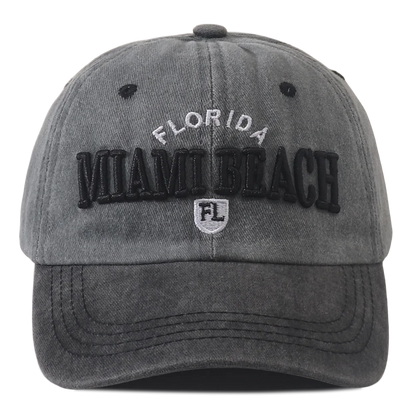 Miami Beach Letter Embroidered Baseball Cap Hip Hop