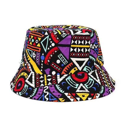 Double sided Outdoor Sun Hat Hip-Hop Cap Fishing Fisherman Graffiti Hat Men Women