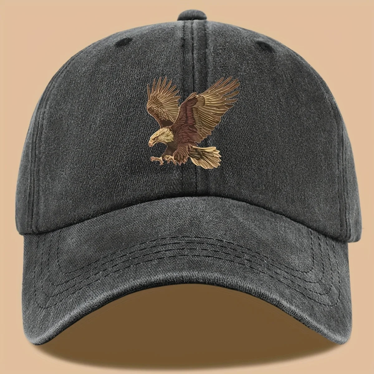 Eagle Print Baseball Cap, Adjustable For Both Men And Women