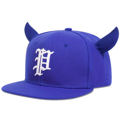 Unisex Personality Letter Embroidery Ox Horn Hip-hop Hats Outdoor Baseball Caps