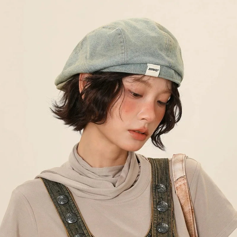 Quality Retro Denim Beret Women's Summer