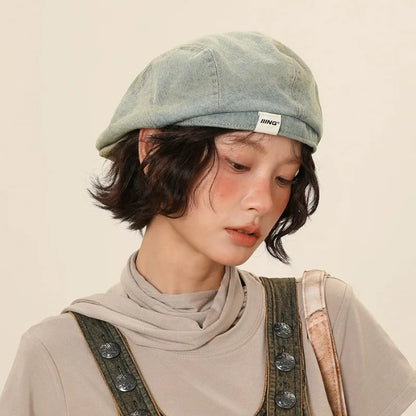 Quality Retro Denim Beret Women's Summer
