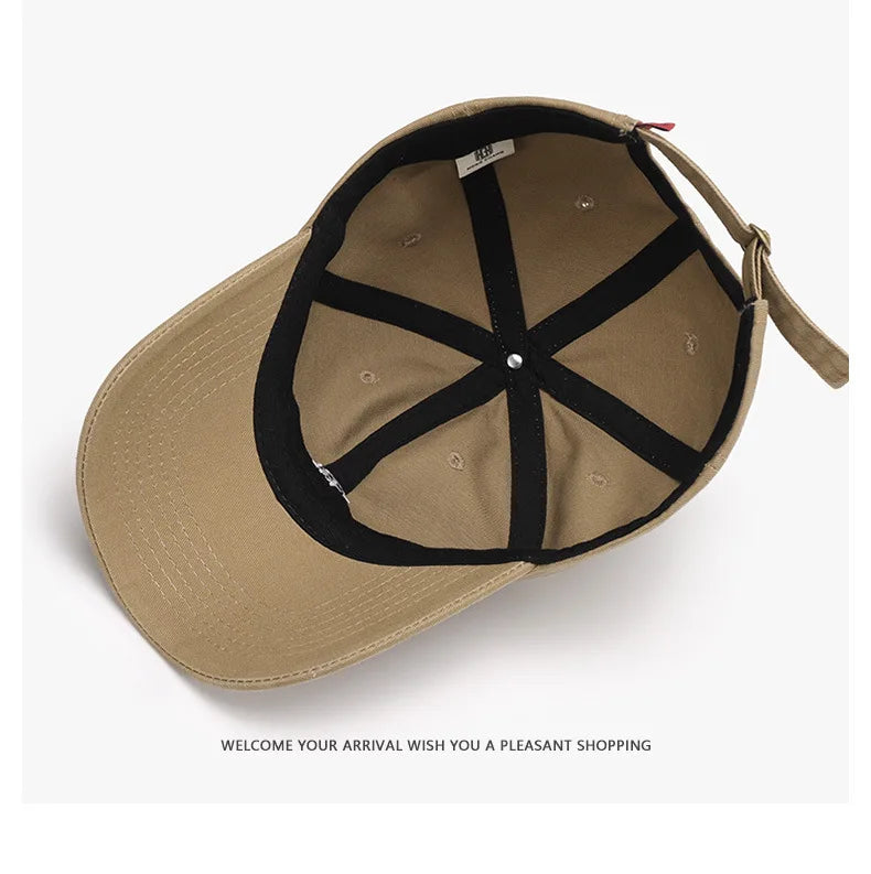 Soft Top Embroidered Letter Men's Breathable Sun Shading Baseball Cap For Outdoor Travel Duckbill Cap