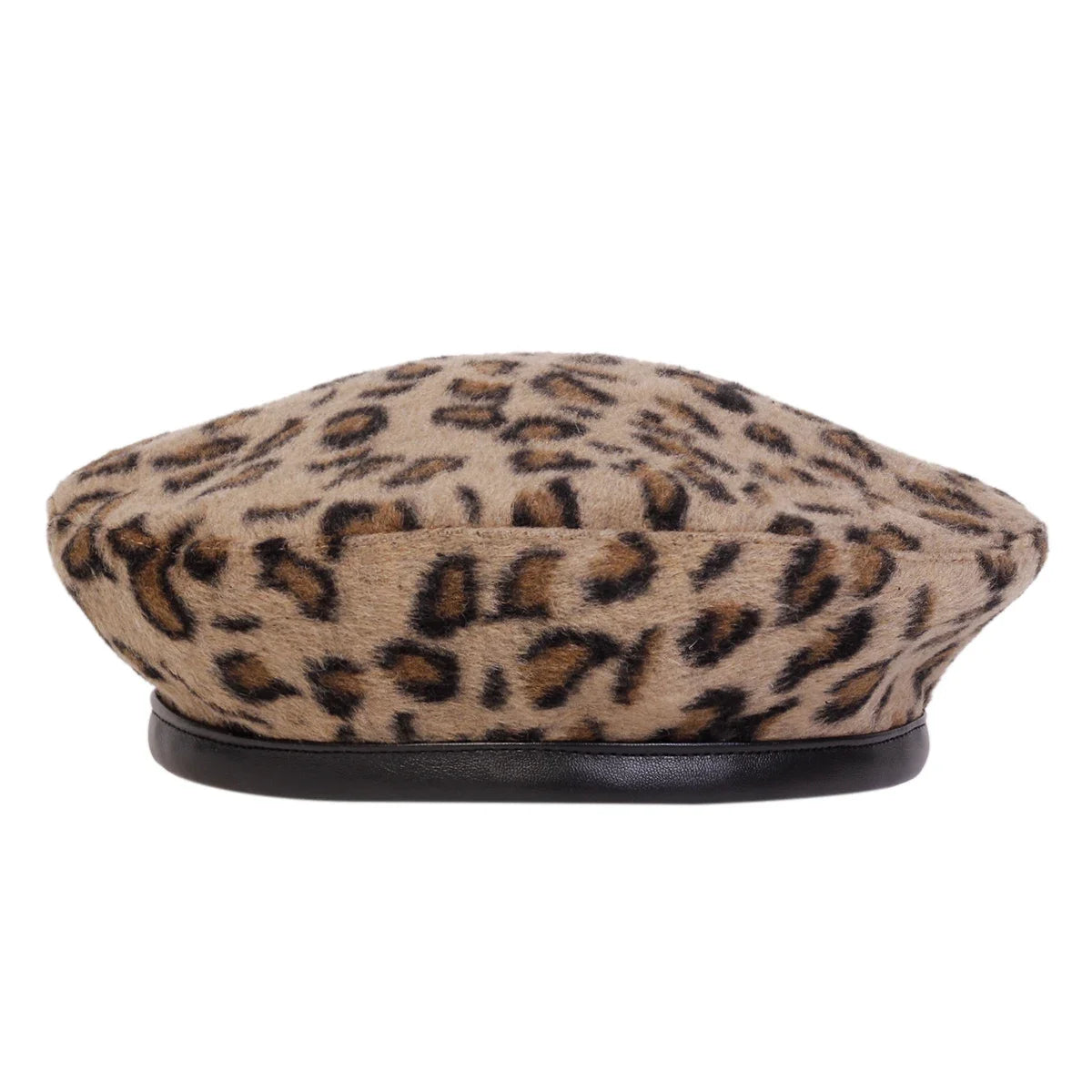 Unisex Fur Leopard Print Beret Men And Women Painters Hats