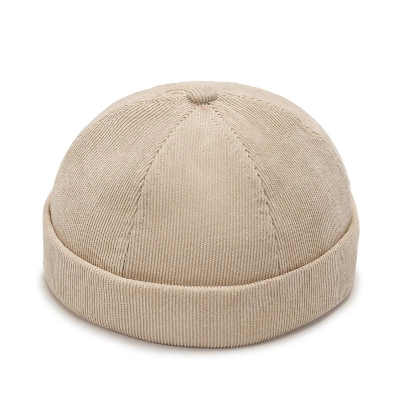 Summer Vintage Cotton Brimless Skull Cap Beanie Hat Portable Hip Hop Hats Men Women