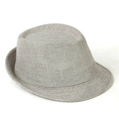 Spring And Summer Men's Hats Fedoras Imitation Linen Top Jazz Hat