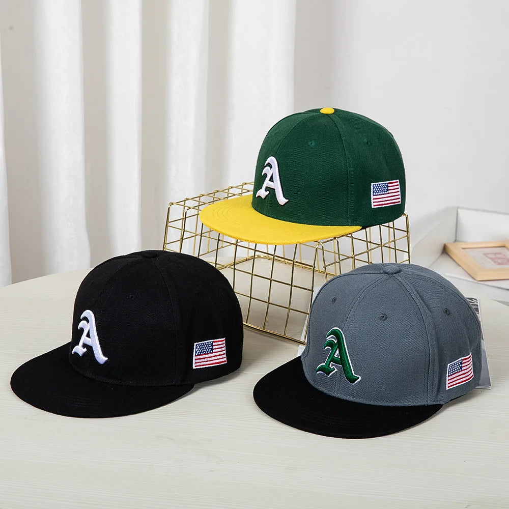 Hip Hop Style Baseball Cap With A Flat Top Color Patching Letter Embroidery Suitable For Both