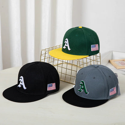 Hip Hop Style Baseball Cap With A Flat Top Color Patching Letter Embroidery Suitable For Both