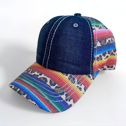 Distressed Denim Washed Baseball Cap