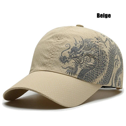 New Style Summer Baseball Cap Quick-Drying Air Hole Chinese Dragon Fashion Unisex