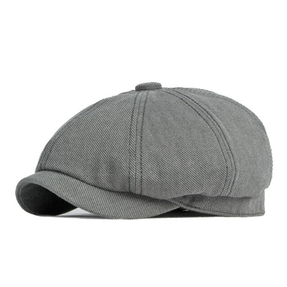 Spring Fall Newsboy Cap Men British Cotton Octagonal Hat