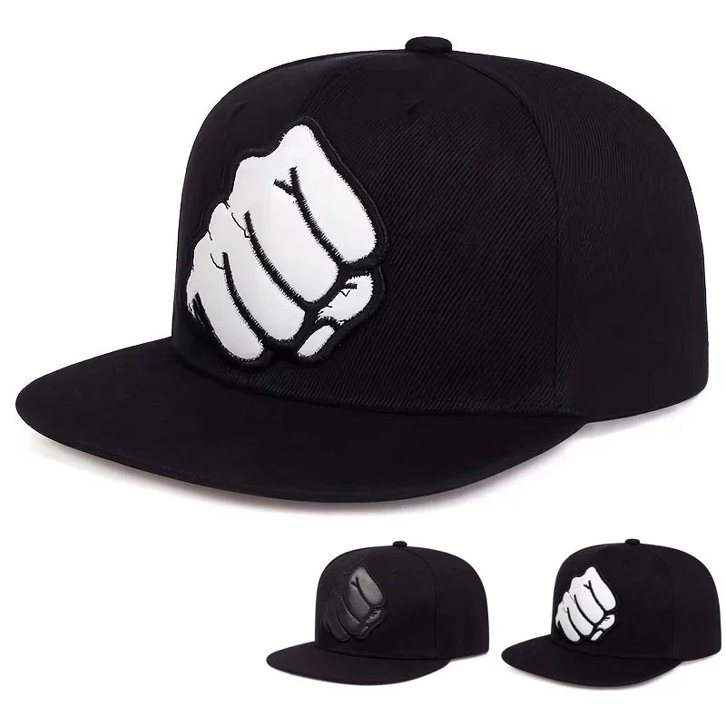 Unisex Fist Leather Label Hip-Hop Hats Spring Autumn
