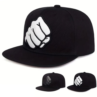 Unisex Fist Leather Label Hip-Hop Hats Spring Autumn