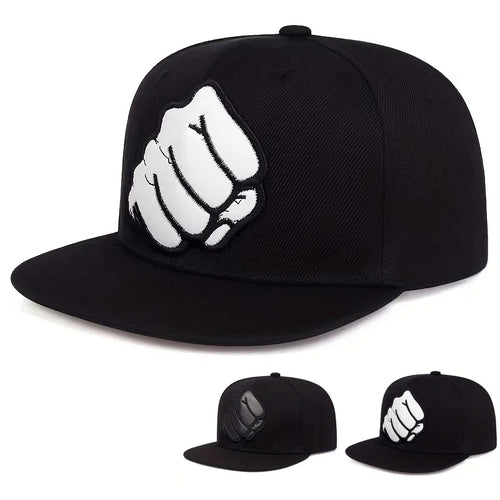 Unisex Fist Leather Label Hip-Hop Hats Spring Autumn