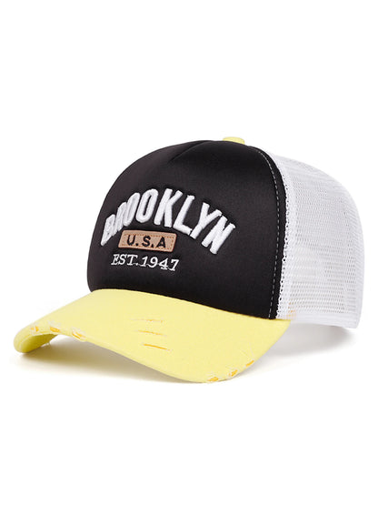 Breathable Mesh Hat Brooklyn 1947 Embroidered Hip Hop Unisex Baseball Hat