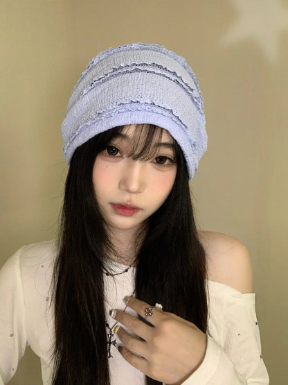 Women's Retro Checked Distressed Beanie Soft, Durable, Breathable