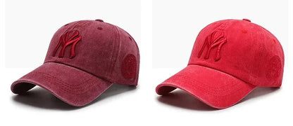 Hat Women's Korean Version Cap Soft Top Washed Distressed Baseball Cap