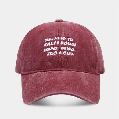 Four Seasons Cotton Letter Print Baseball Cap Adjustable