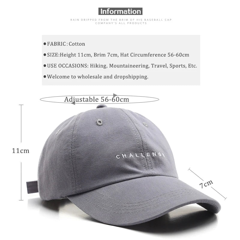 Summer Baseball Cap Women Men Letter CHALLENGE Trucker Hat Hip Hop Snapback Caps Outdoor Sun Hat