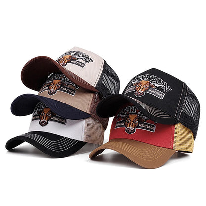 Fashionable Creative Baseball Hat Station Bullhead Embroidery Street Hip Hop Hat