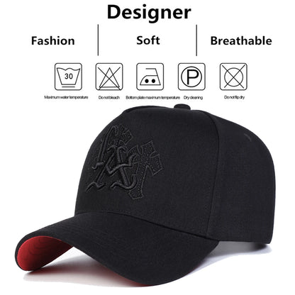 Unisex LA Letter Cross Embroidery Baseball Caps Spring and Autumn Sports Cap