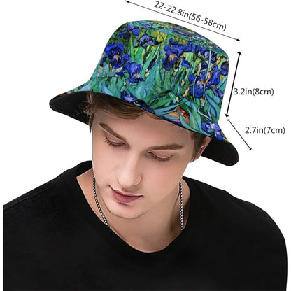 Irises 2 Van Gogh Bucket Hats for Women Men Fashion Summer Fisherman Cap