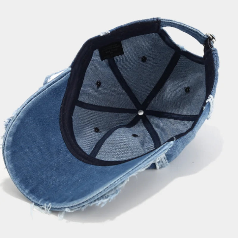 Japanese Vintage Distressed Denim Baseball Cap