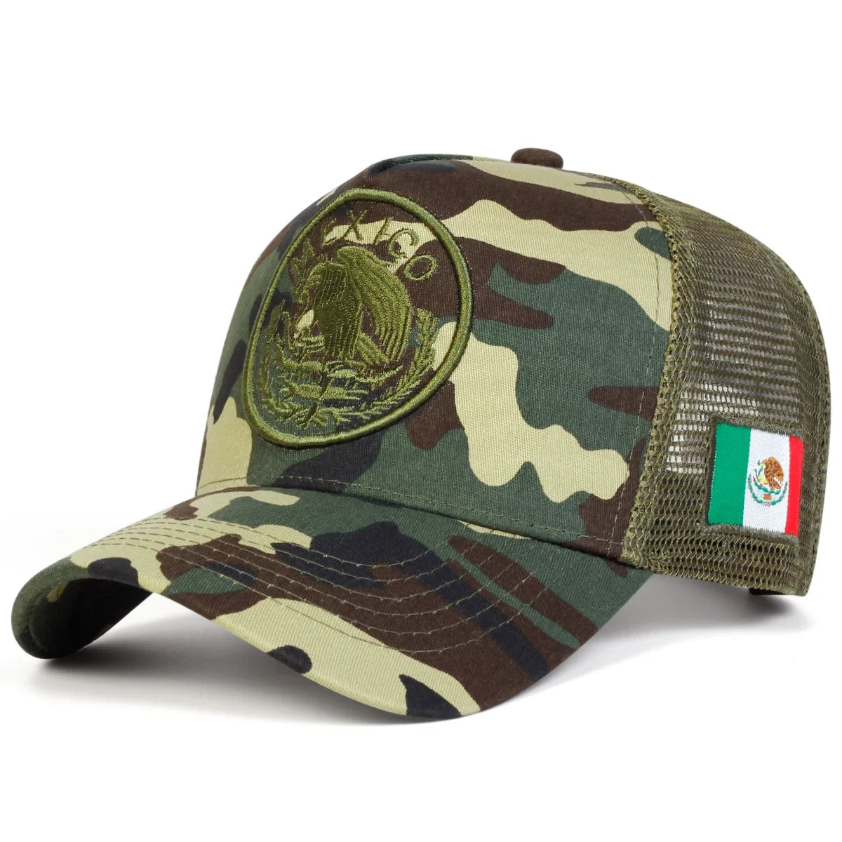 Unisex Mexican Flag Embroidery Baseball Net Caps Spring Summer
