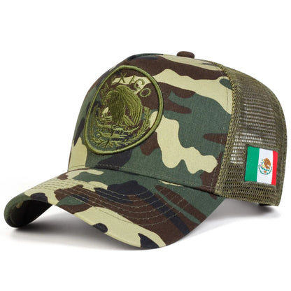Unisex Mexican Flag Embroidery Baseball Net Caps Spring Summer