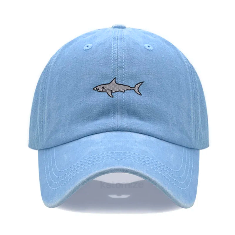 Shark Embroidery Baseball Cap For Men Women