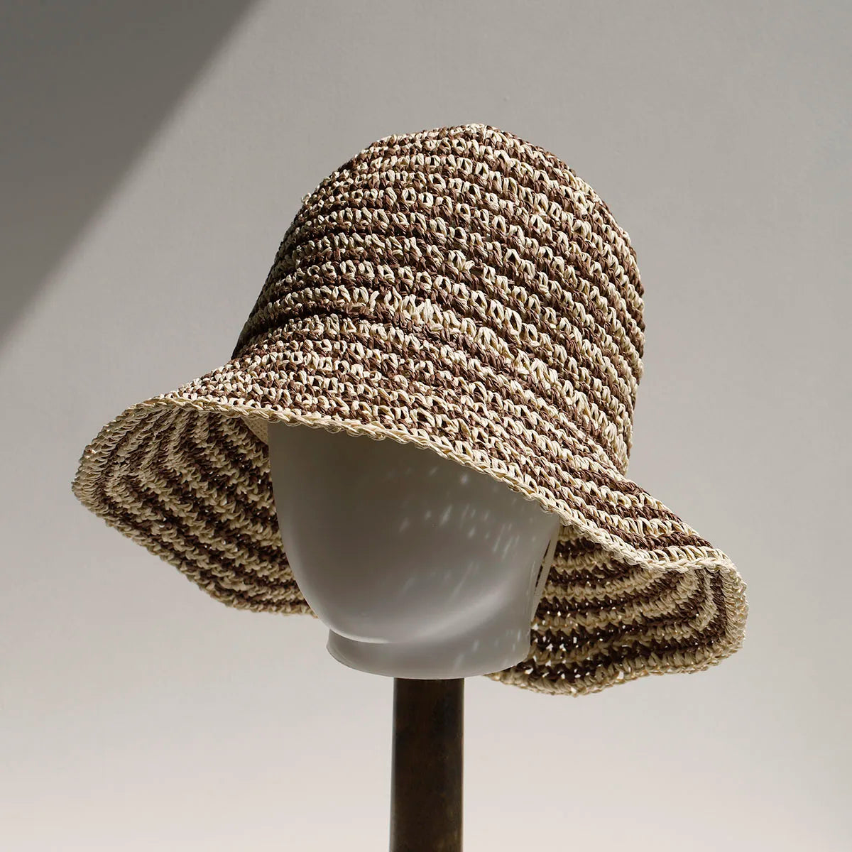 Women Beach Panama Straw Dome Bucket Hat