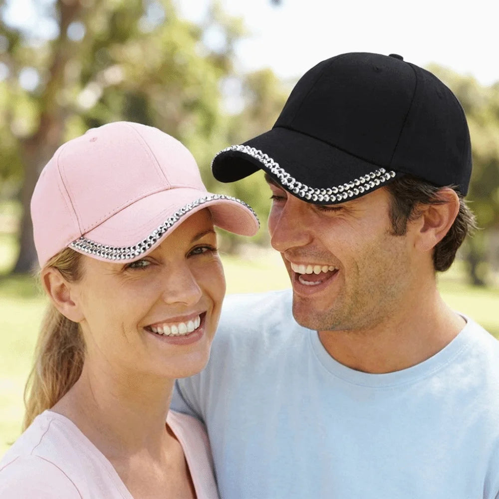 Elegant Rhinestone Baseball Cap Adjustable