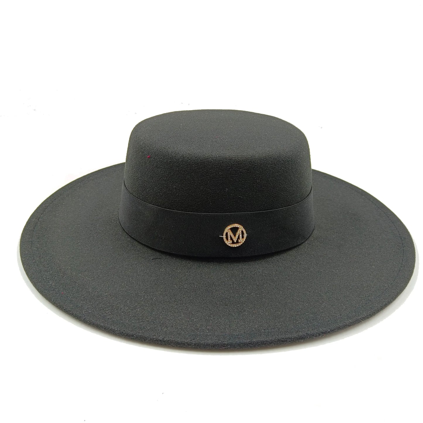 New Oversized Edge Flat Top Hat Retro French Felt Hat