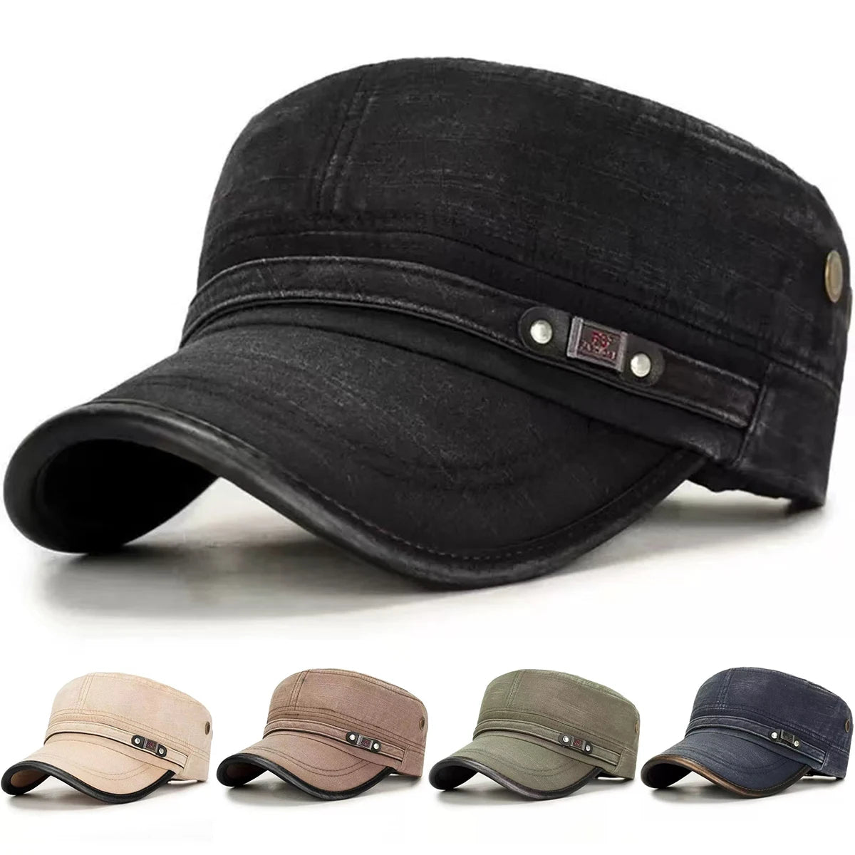 Unisex Washed Military Cap Spring and Autumn