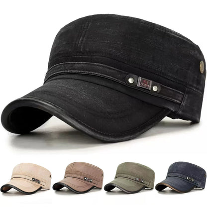 Unisex Washed Military Cap Spring and Autumn