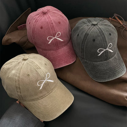 Women Y2K Korean Washed Denim Snapback Hat