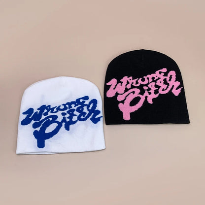 American Color Block Letter Knitted Hats