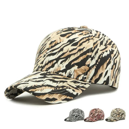 Polyester Leopard Print Casquette Baseball Cap Adjustable